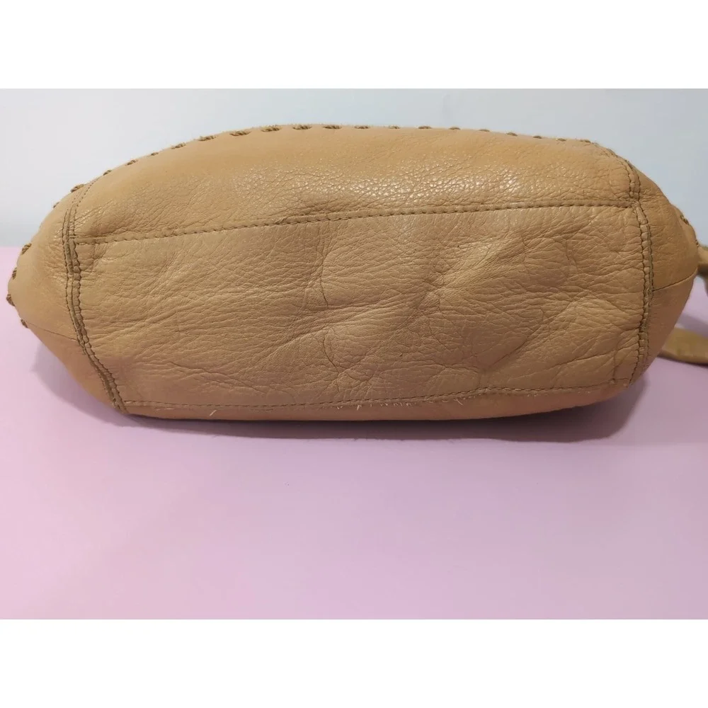 The Sak Sequoia Leather Hobo Shoulder Bag Purse Golden Tan Color